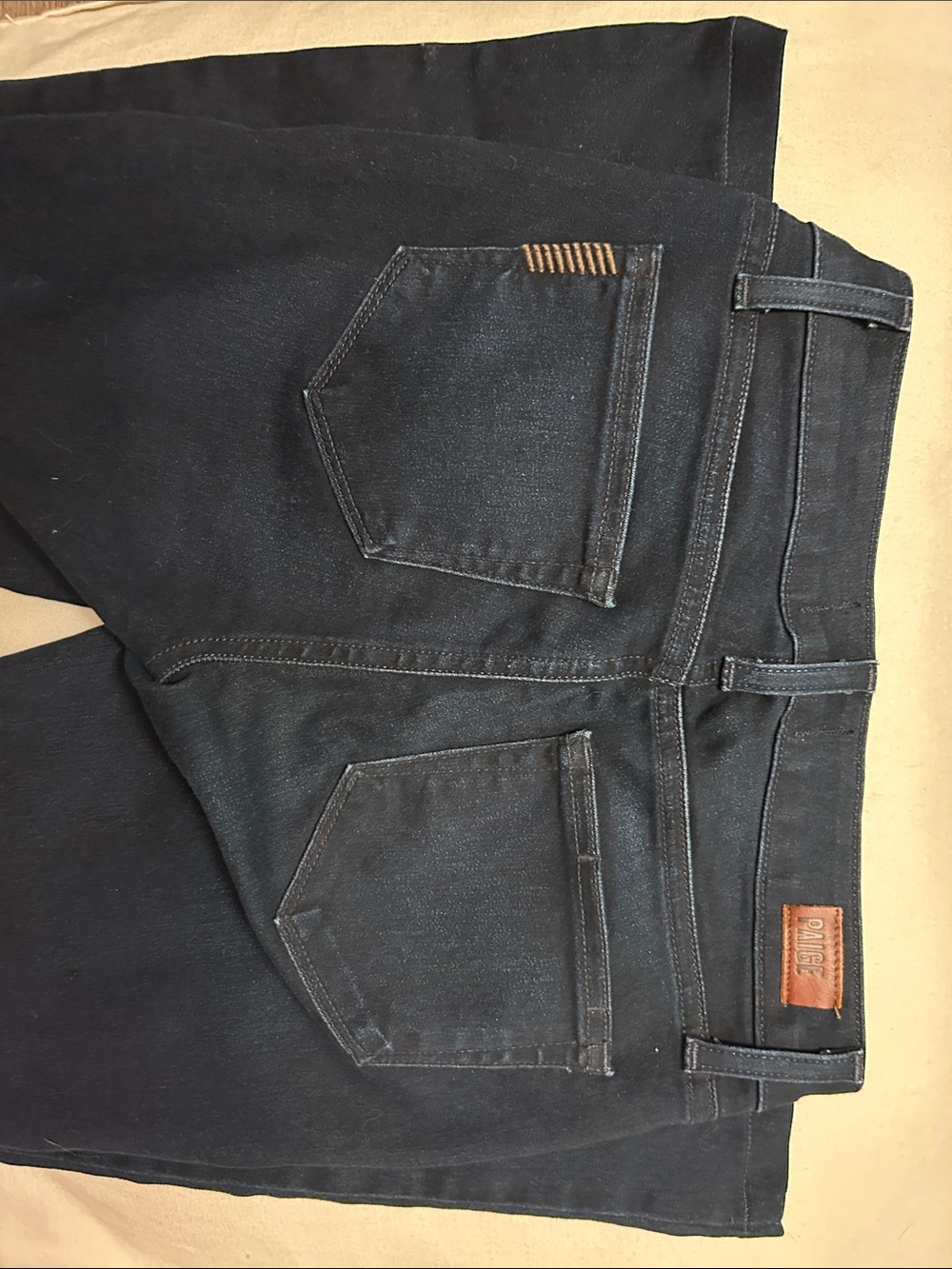 PAIGE Women's Dark Blue Manhattan Slim/Bootcut Denim Jeans - Picture 4 of 7